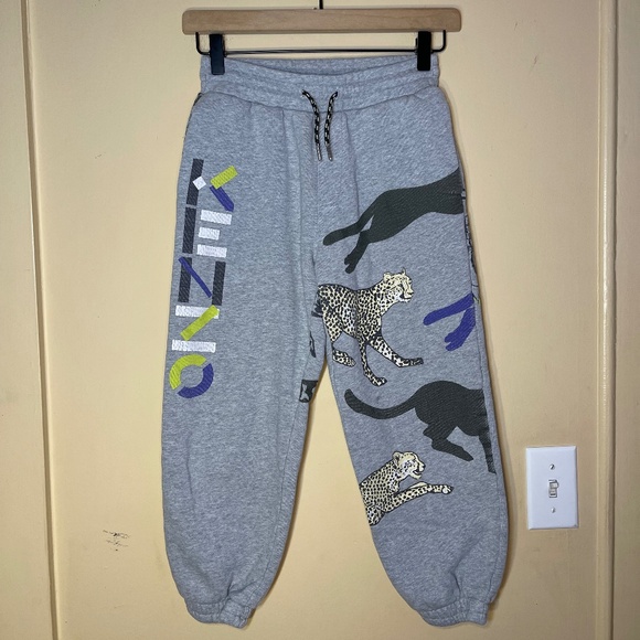 Rare Kenzo Boys Grey Joggers with Animal Graphics - Picture 1 of 9